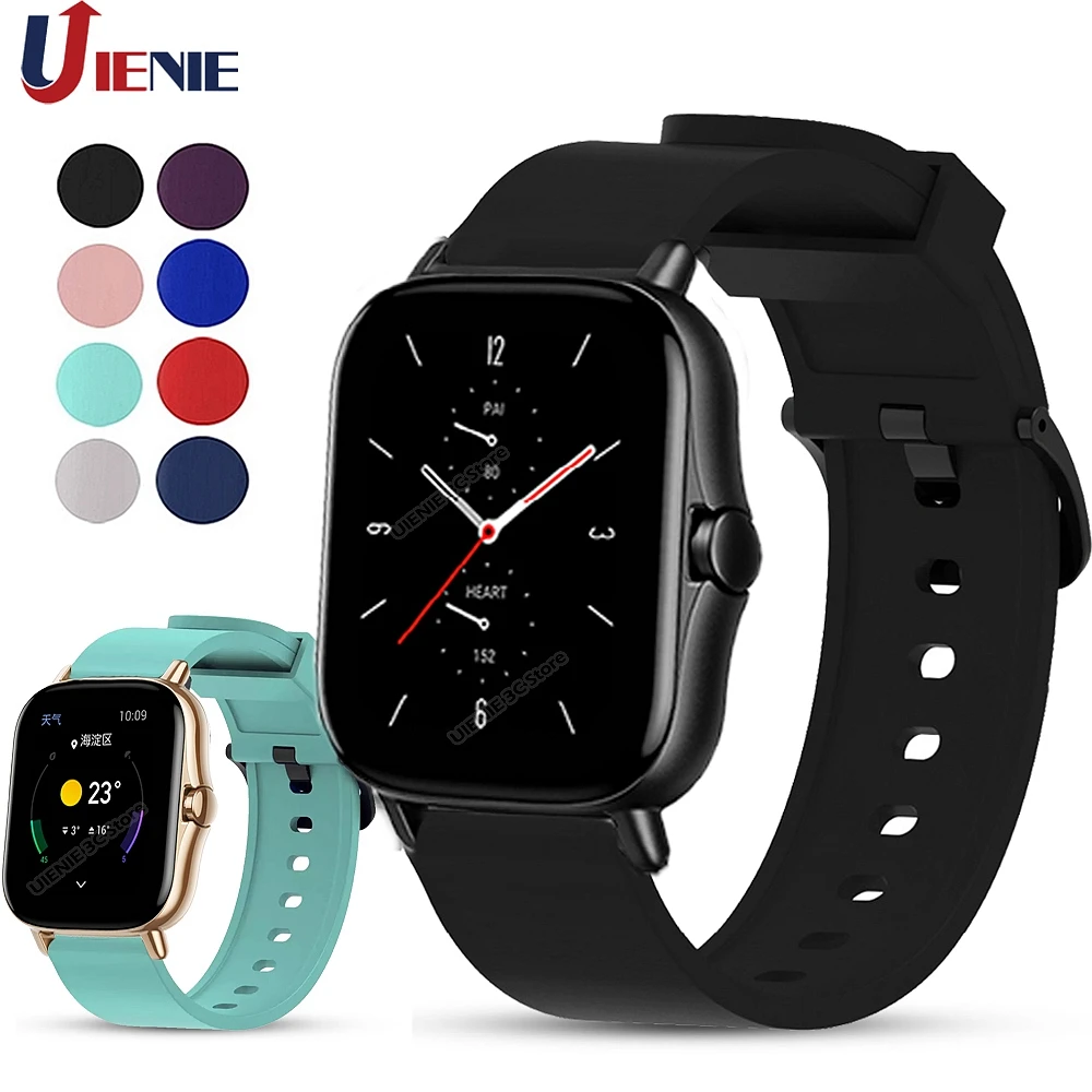 

20mm Silicone Watchband Strap for Xiaomi Huami Amazfit GTS 2/Haylou Ls02/Bip Lite Gtr 42mm Smart Bracelet Sport Wristband Correa