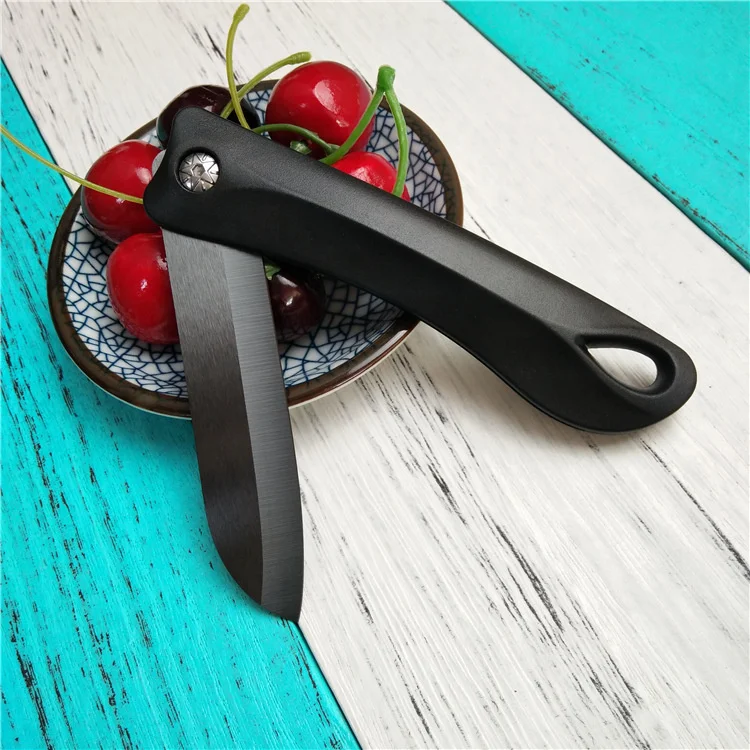 

Black ceramic folding knife, black ceramic knife, fruit folding knife, portable ceramic knife, chef knife.