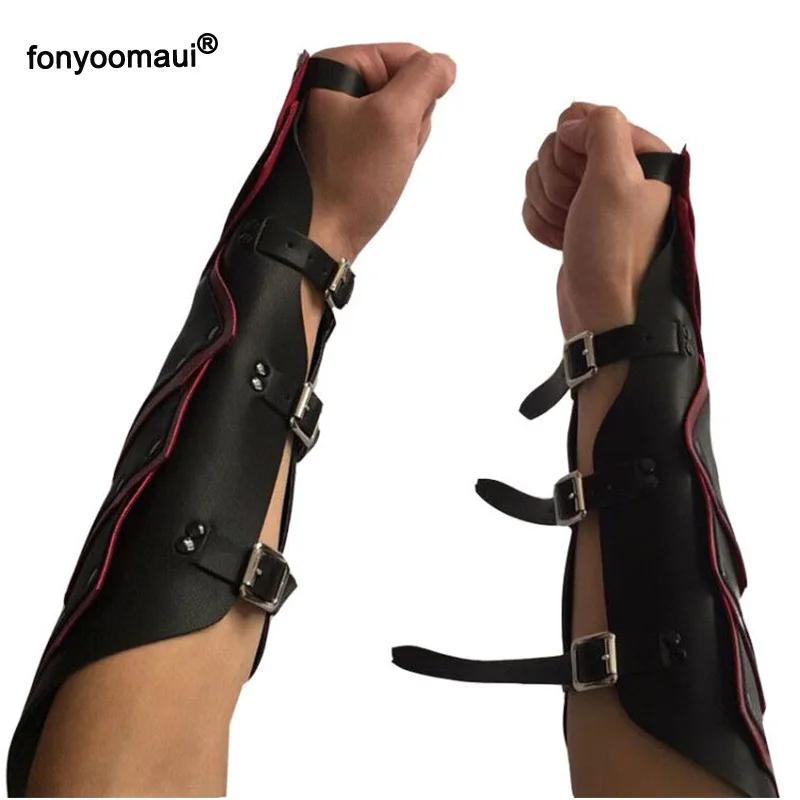 Кожаный нарукавник средневековый воин Larp Knight с пряжкой Броня заклепками