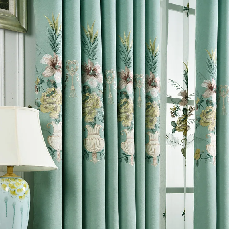 

Modern Simple Embroidery Cotton, Maxel and Schneider Shade Curtains for Living Dining Room Bedroom.