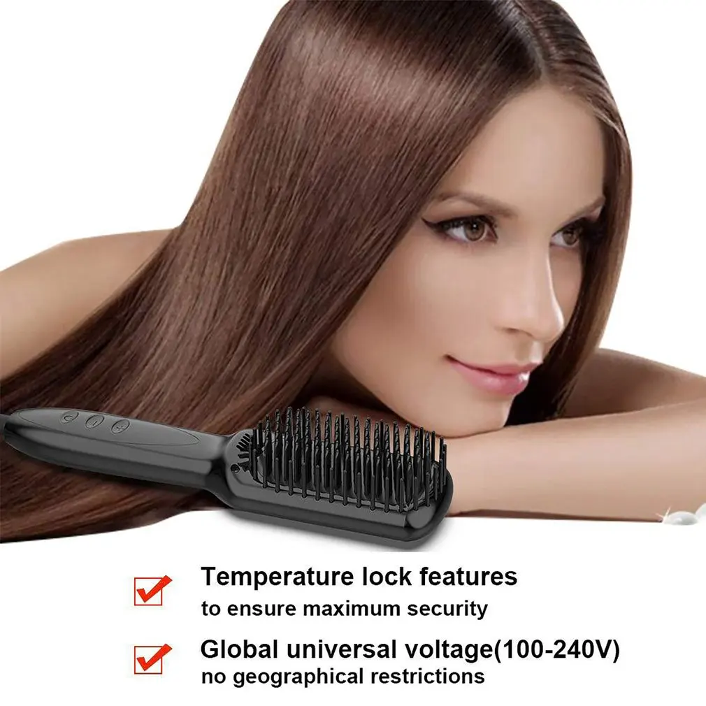 

Hair Straightener Beard Straightener Flat Iron Comb For Beard Hair Straightening Iron Comb Hair Styler Comb Brush EU