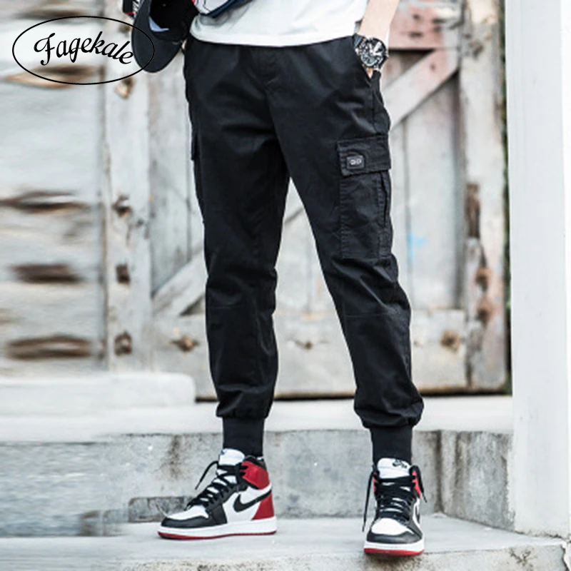 Весна-Осень 2019 корейские мужские брюки хлопковые трендовые однотонные