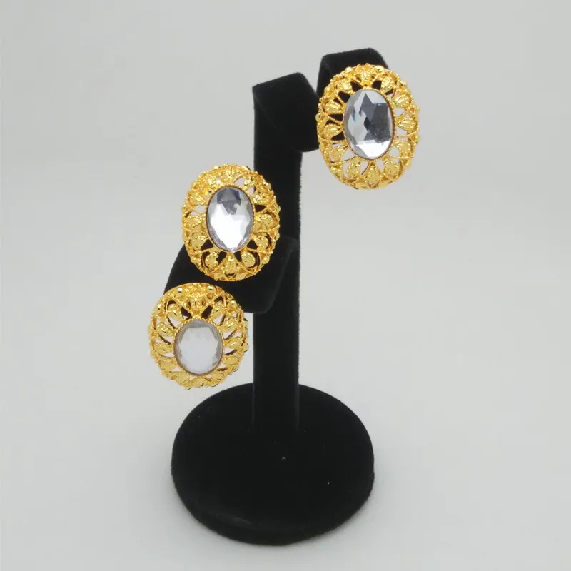 Ювелирный Комплект из колье и серёг золотистого цвета | Украшения аксессуары