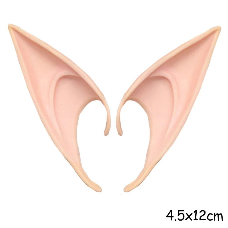 1pair elf ear 1 пара вампирские зубы зомби латекс эльф дьявольская ведьма уши косплей маска для Хэллоуина маскарадные костюмы для вечеринки праздничные вечерние реквизиты - Цвет: 1pair elf ear
