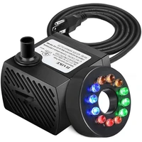 90 gph 350lh 5w submersible water pump ultra quiet fountain water pump tank filter fish pond aquarium with 12 colorful led