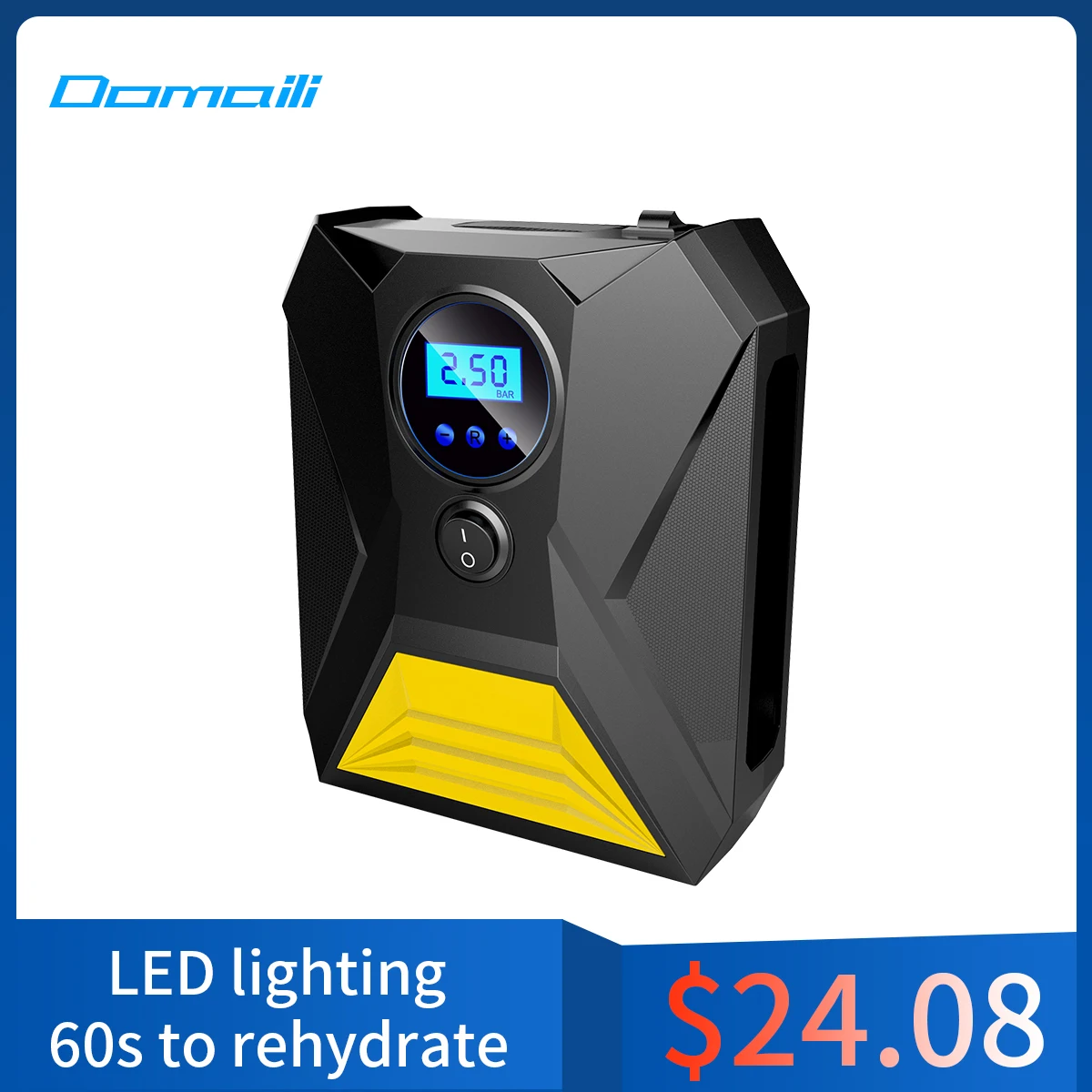 

Portable Tire Inflator High Efficiency Car Air Compressor 12 Volt Digital Auto Pump 150 psi/10 Bar For Car Motorcycles Bicycles