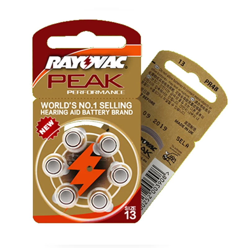 Аккумуляторы для слухового аппарата RAYOVAC 6 шт./1 карта 1 45/PR48/S13 в размер 13 диаметр 7 9