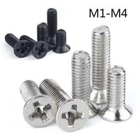 50pcs m1 m1 2 m1 4 m1 6 m2 m2 5 m3 m4 mini micro small black 304 stainless steel cross phillips flat countersunk head screw bolt