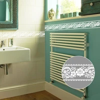 beautiful lace flowers wallpaper borders waterproof bathroom mirror door stickers diy kitchen tile decoration waist line