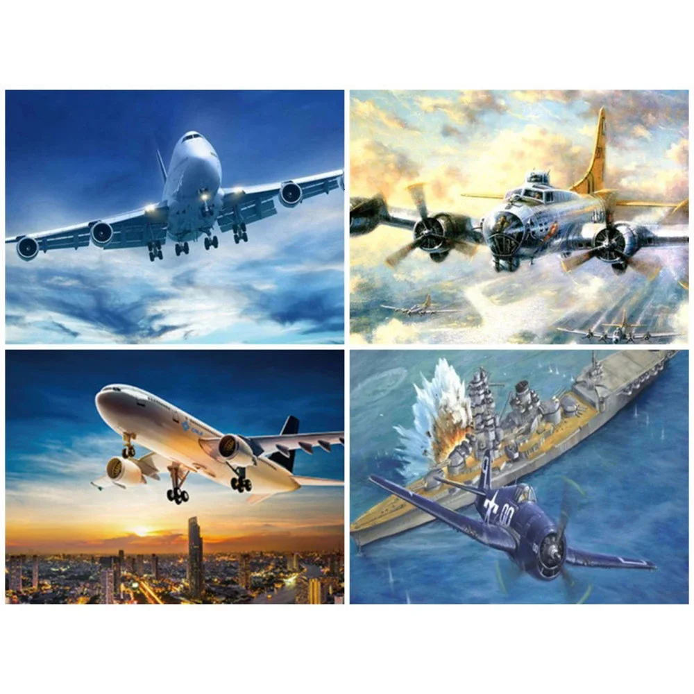 

Sontonga 5D Diamond Painting Landscape Aircraft Full Square Rhinestone Picture Diamond Embroidery Mosaic Cross Stitch Home Decor
