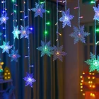 Рождественская светодиодная гирлянсветильник-снежинки, 4 м, s мигасветильник гирлянсветильник-занавеска, водонепроницаемая Волшебная Гирлянда для праздника, вечеринки