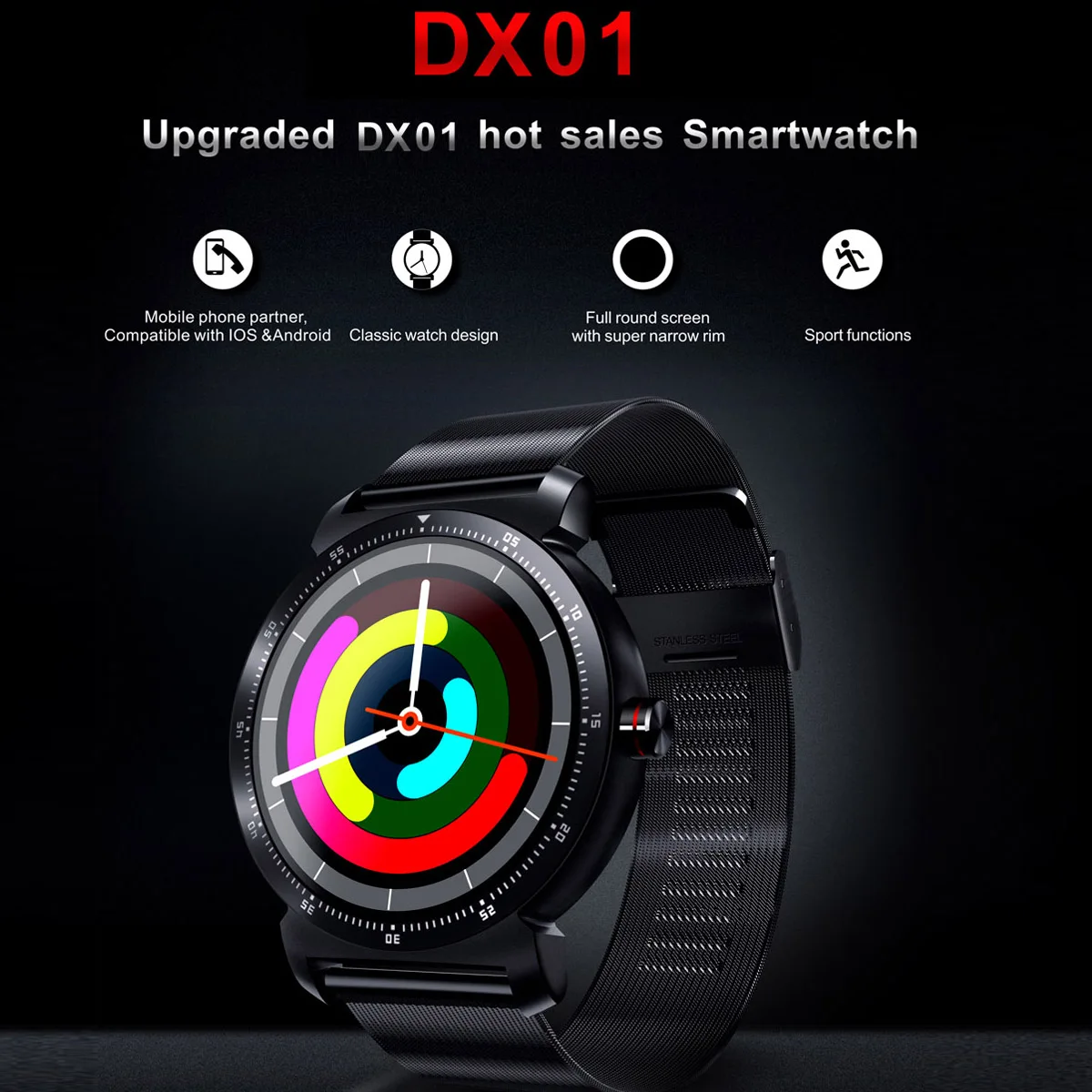 Diggro DX01 Смарт-часы Bluetooth монитор сердечного ритма сидячий шагомер напоминают умные часы с функцией мониторинга сна для системы Android IOS