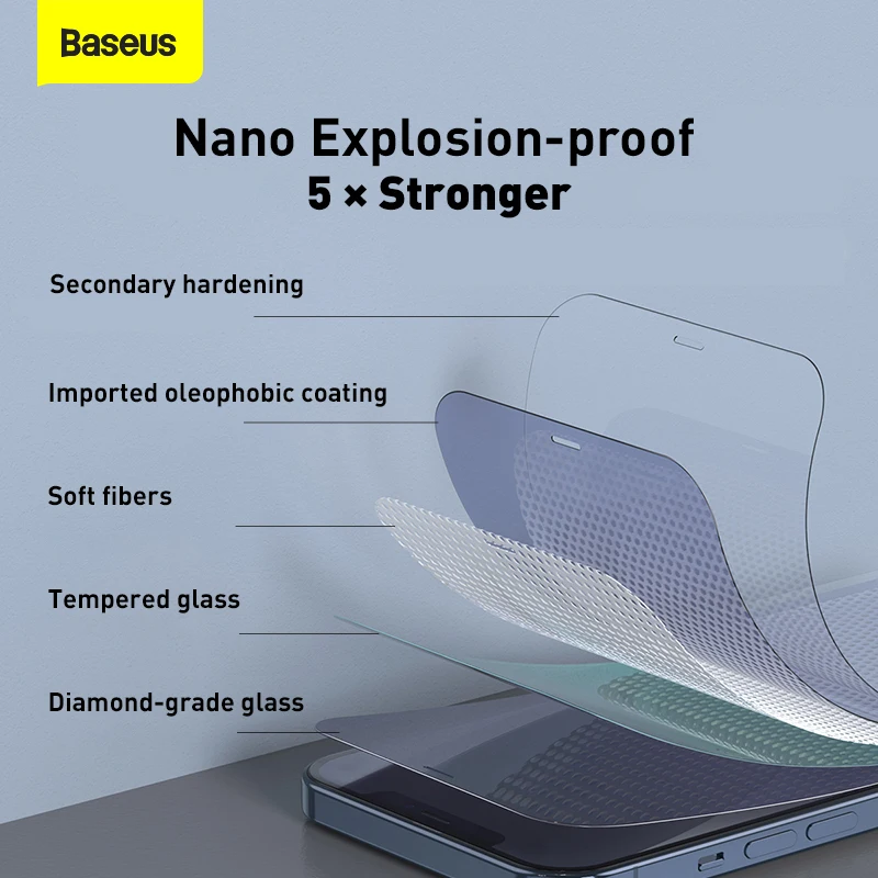 Закаленное стекло Baseus 2 шт. для iPhone 14 13 Pro Max защита 12 закаленное защитная пленка