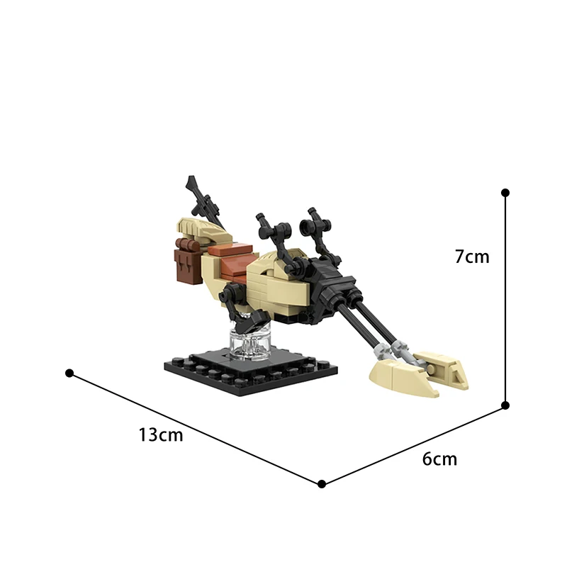 

MOC Star Space Combat Mandalorianed Flying Motorcycle Building Block Model Scout Aircraft Technical Children Toy DIY Puzzle Gift
