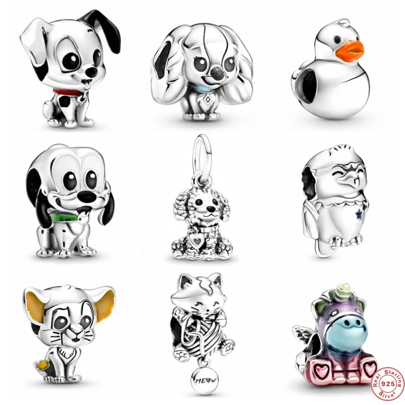 

MC 925 Sterling Silver Unicorn Duck Owl Beads Fit Original Pandora Charms Silver Color Bracelet Bangle Women DIY Jewelry Gifts