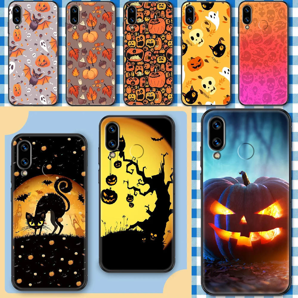 Halloween Scary Pumpkin Phone Case For Huawei Honor 6A 7A 7C 8A 8X 8 9 9X 10 10i 20 Lite Pro black art prime tpu bumper luxury