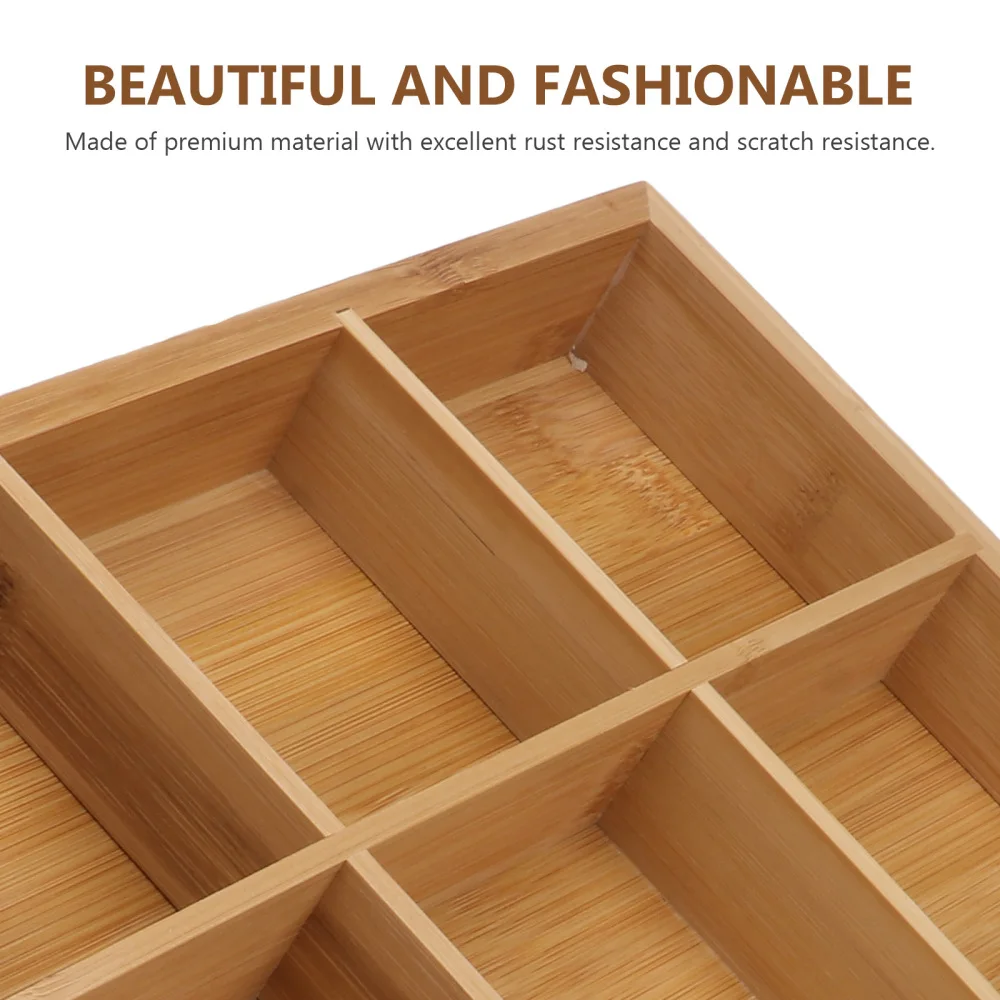 

1Pc Bamboo Serving Tray Practical Divided Plate Nine-grid Vegetable Tray (Wood)