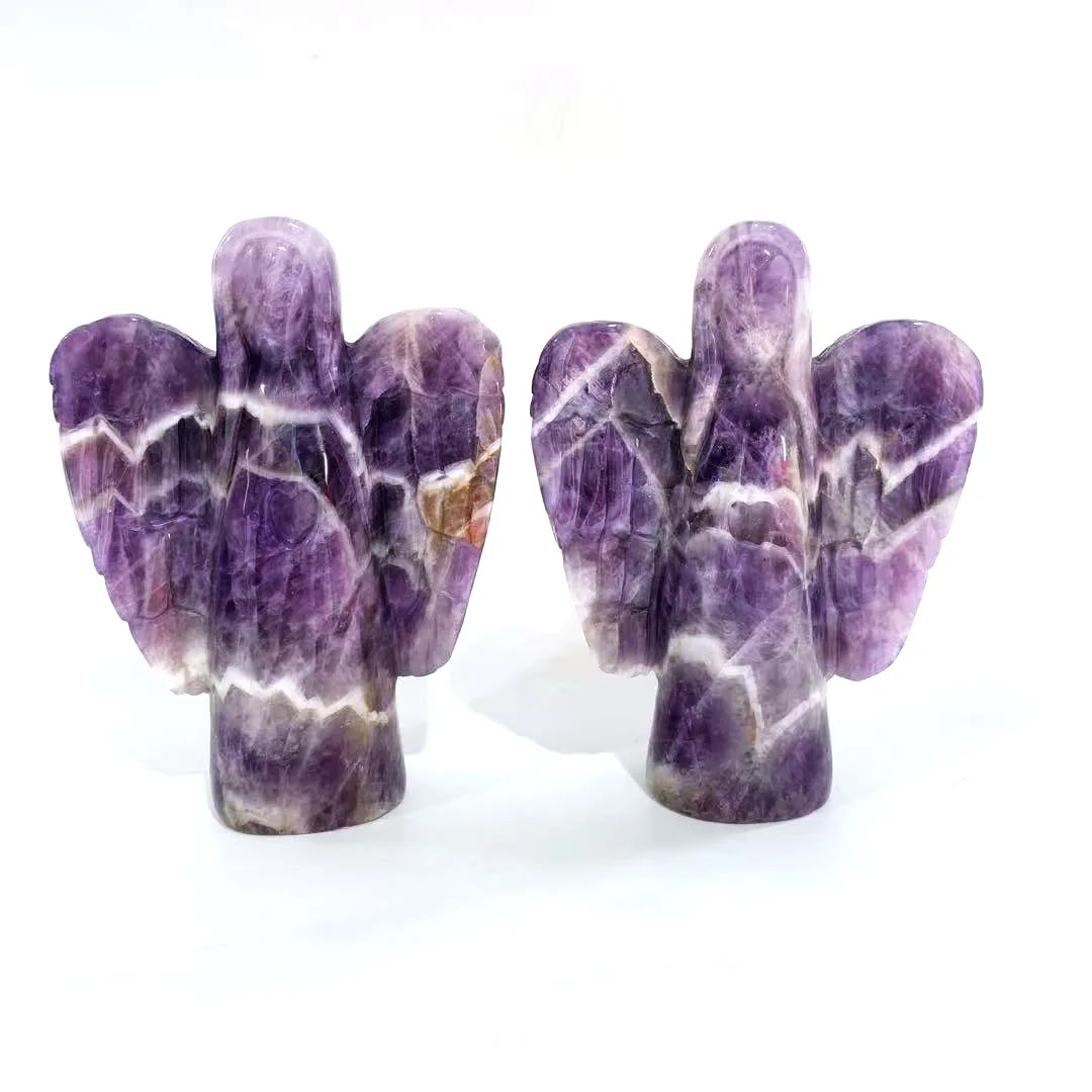 

High Quality Naturel Dream Amethyst Crystal Hand Crafted Angel For Gift _XCG