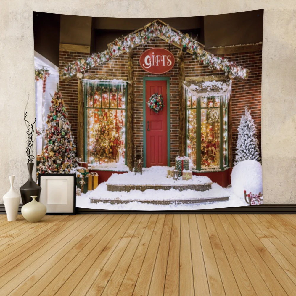 

Рождественский гобелен Laeacco, настенное одеяло, Рождественское украшение, фоновая ткань, рождественские подарки, украшение для дома