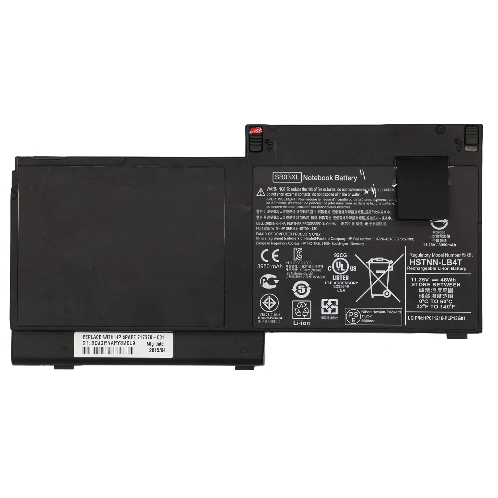 SB03XL Аккумулятор для ноутбука HP Elitebook 720 725 820 G1 G2 HSTNN-IB4T HSTNN-l13C SB03046XL 717378-001 E7U25AA E7U25ET |