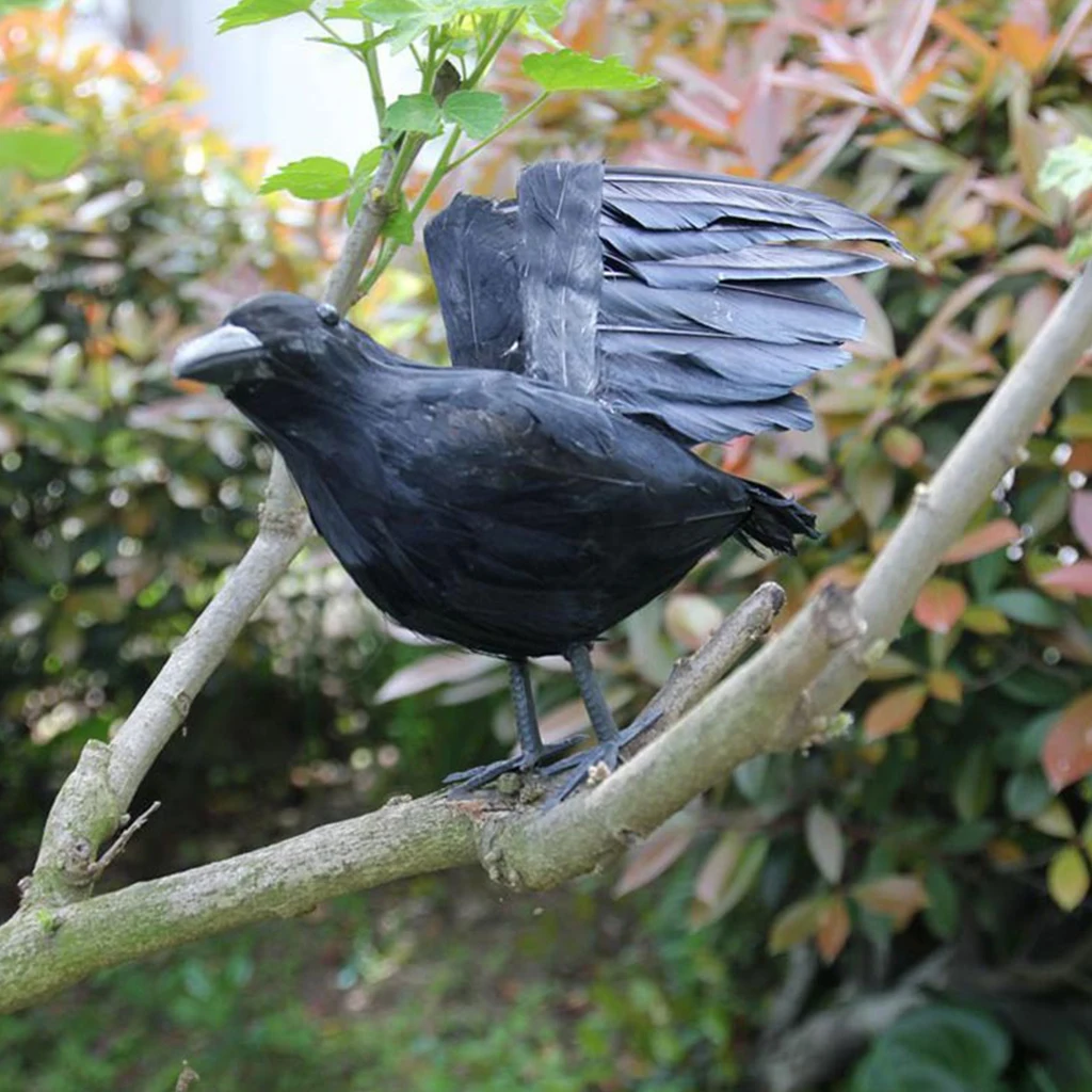 Украшение на Хэллоуин искусственная ворона перо пластиковые украшения для