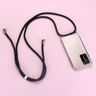 Роскошный силиконовый чехол для телефона с ремешком для Huawei P40 P30 P20 P10 Lite Honor 30 20 9X, милый Ультратонкий чехол для ожерелья с веревкой