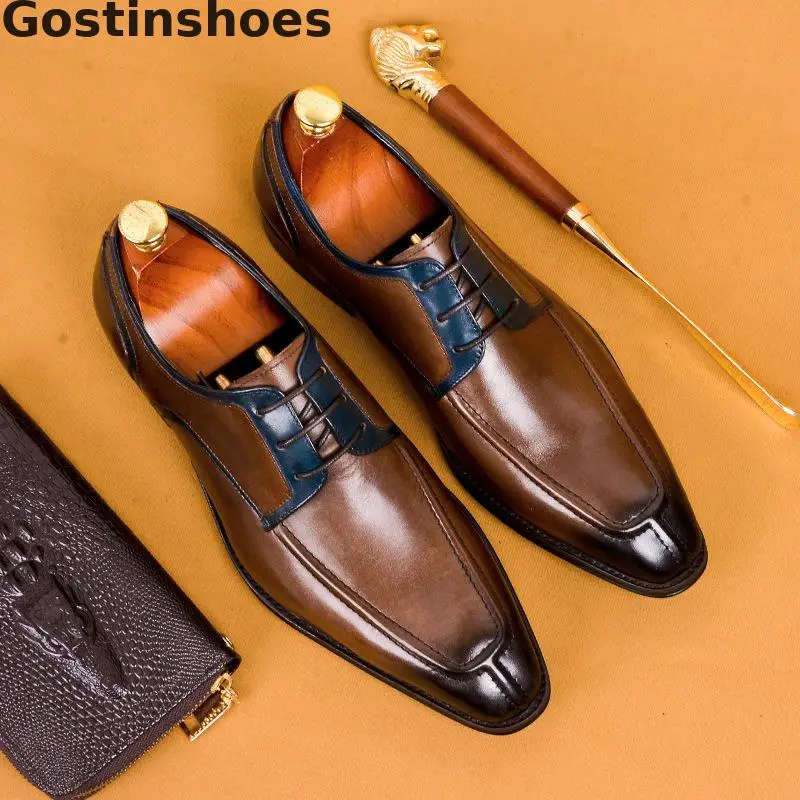 Мужская обувь деловая из натуральной кожи в деловом стиле мужская кожаная для