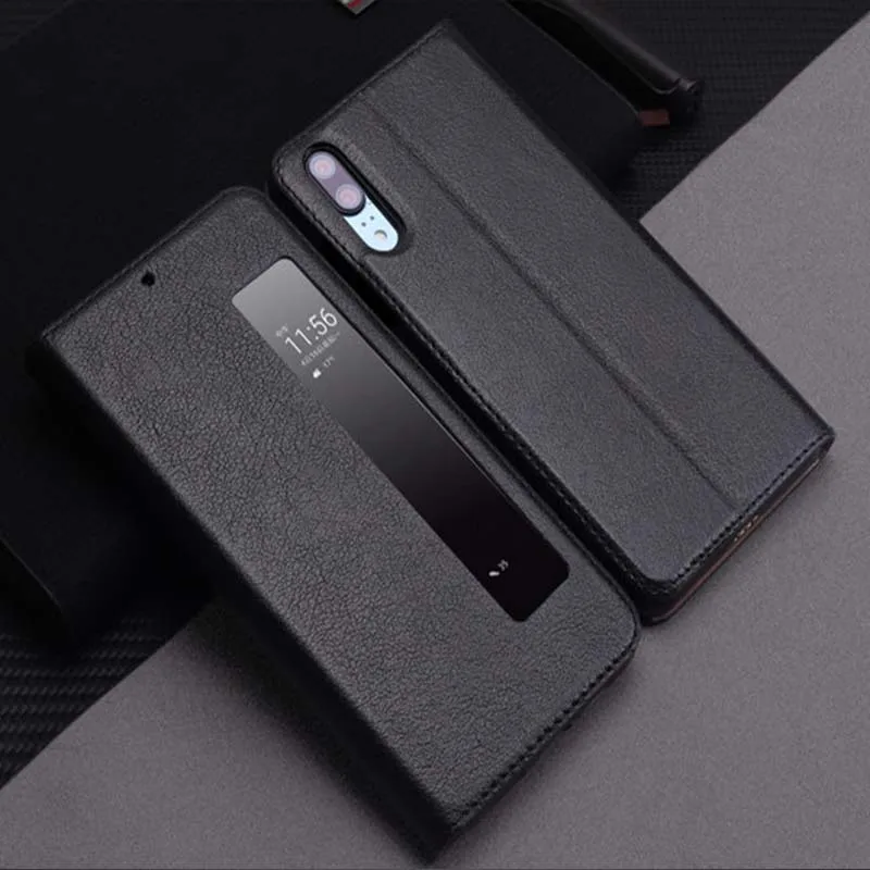 Чехол из натуральной кожи для Huawei P20 Pro чехол магнитный P20Pro откидной защитные