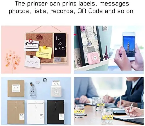 Термальный принтер Мини карманный беспроводной термопринтер BT фотография