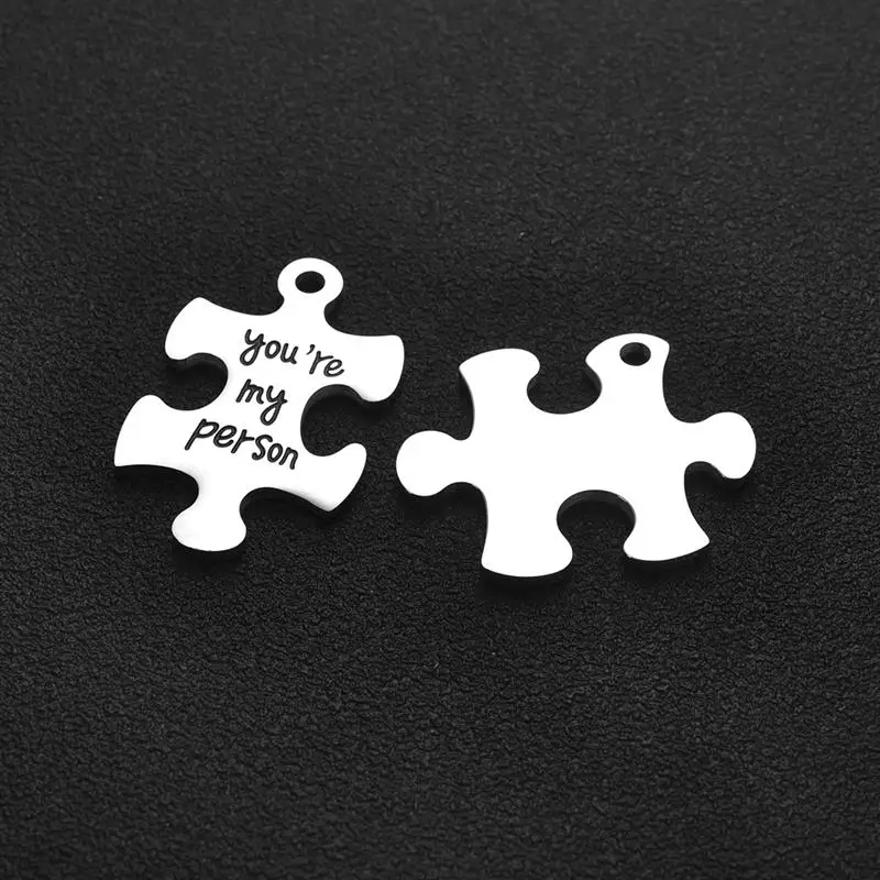 Очаровательная пазл из титановой стали 316L с подвеской для пар подвеска