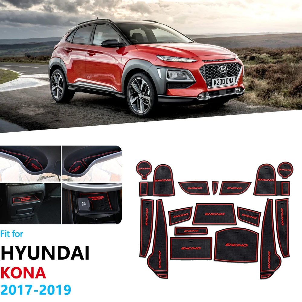 Внутренние аксессуары для Hyundai Kona 2017 2018 2019 Kauai Противоскользящий резиновый