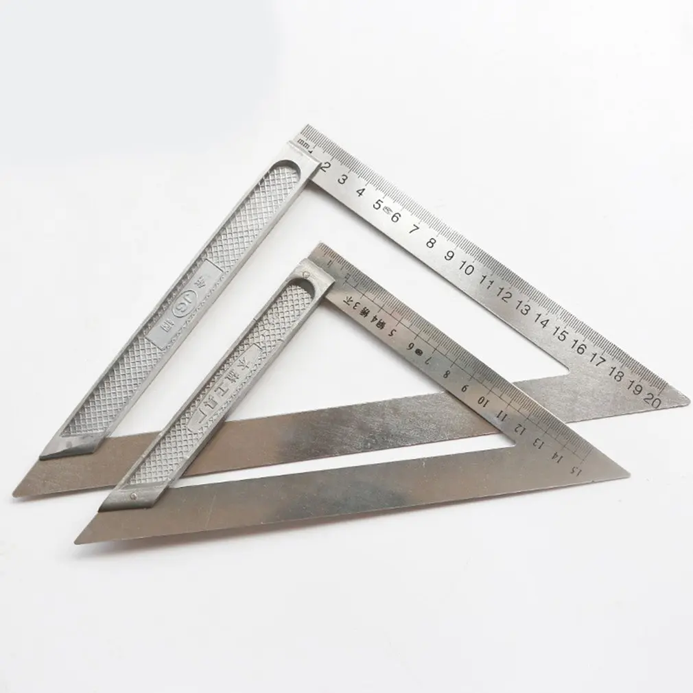 

150mm/200mm Triangle Ruler 90 Degree Stainless Steel Triangular Ruller Professional Woodworking Measuring Tool Protractors