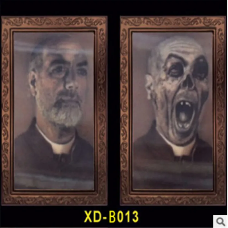 Фоторамка с изображением ужасов, линзовидная, 3D, для изменения лица, фоторамка, страшный портрет, хэллоуинская страшилка, праздничное украшение для вечеринок, реквизит - Цвет: As photo shows