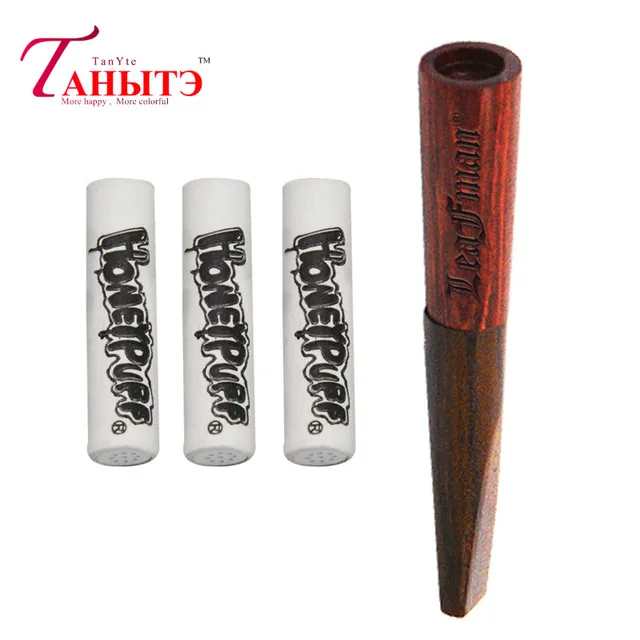 Hot Selling Diameter 9mm Wooden Pipe Portable and Washable Creative Detachable Pipe with Filter Smoking Pipes for Smoking Weed