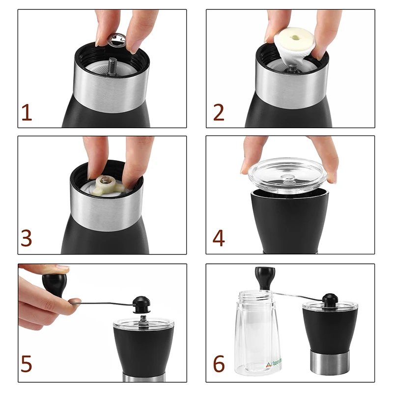 Ручная керамическая кофемолка моющаяся ABS керамический сердечник из нержавеющей