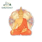 EARLFAMILY 13 см x 11,2 см Золотой Будда Мандала окна прикуса царапин личности наклейка на багажник микроавтобуса украшение лобового стекла