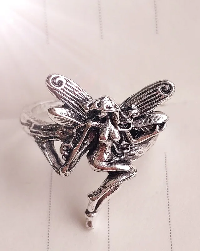 Женское кольцо с серебряным покрытием в готическом стиле|Кольца| |