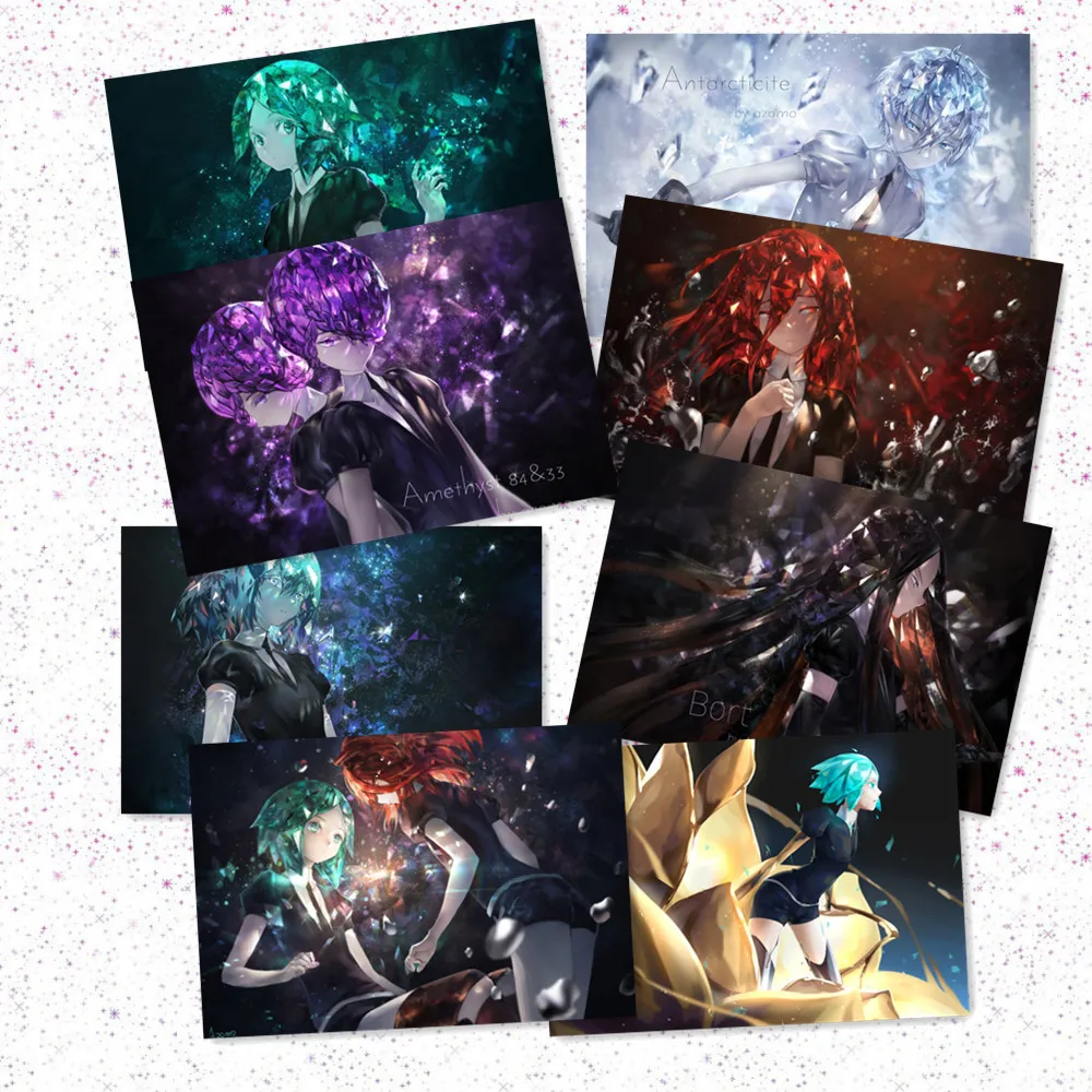 8 шт./лот аниме houseki no Kuni antarcticite плакаты игрушка картин Настенная картина тисненый