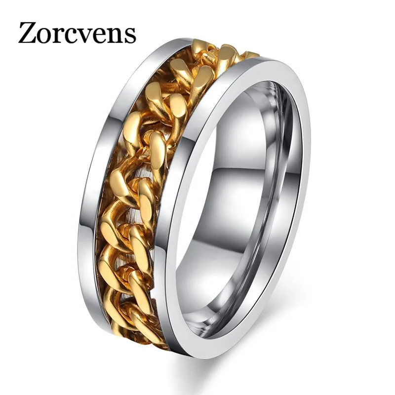 Кольцо мужское черное вращающееся из нержавеющей стали 8 мм | Украшения и