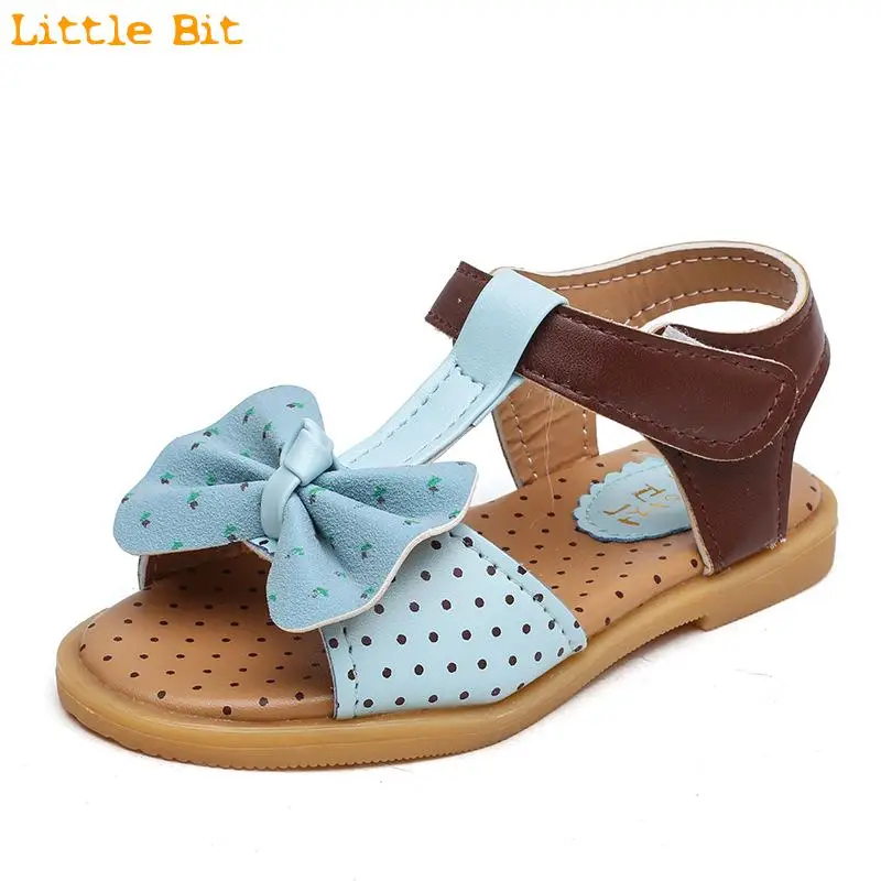 

New Korean Color Contrast Bow Princess Sandals In Summer 2021