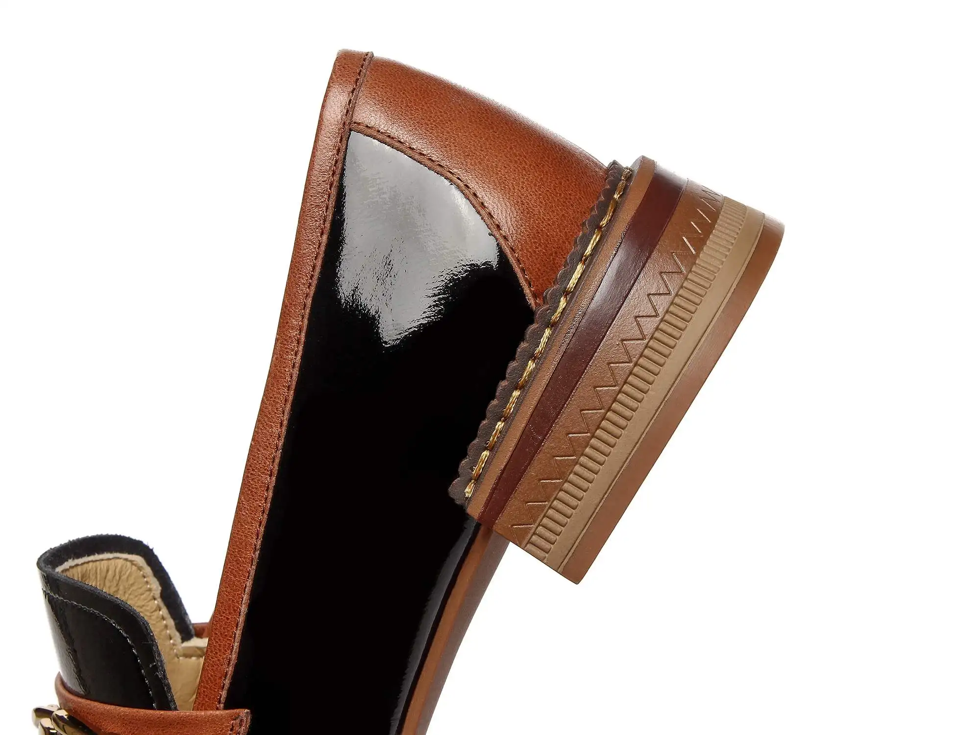 

Vichelo Hot genuine leather round toe low heels metal fasteners rivets mixed colors British school basic slip on women pumps L60
