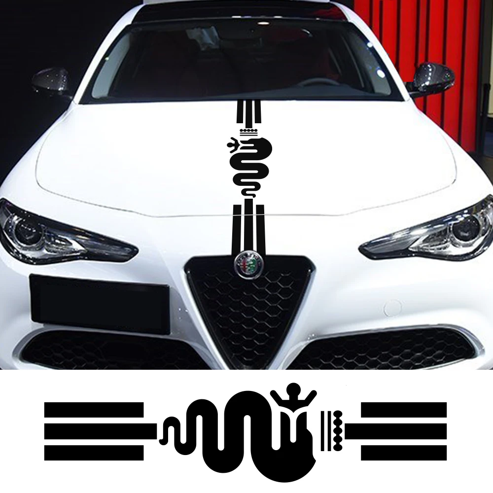Крышка капота виниловая наклейка на машину обертывание авто украшение для Alfa Romeo