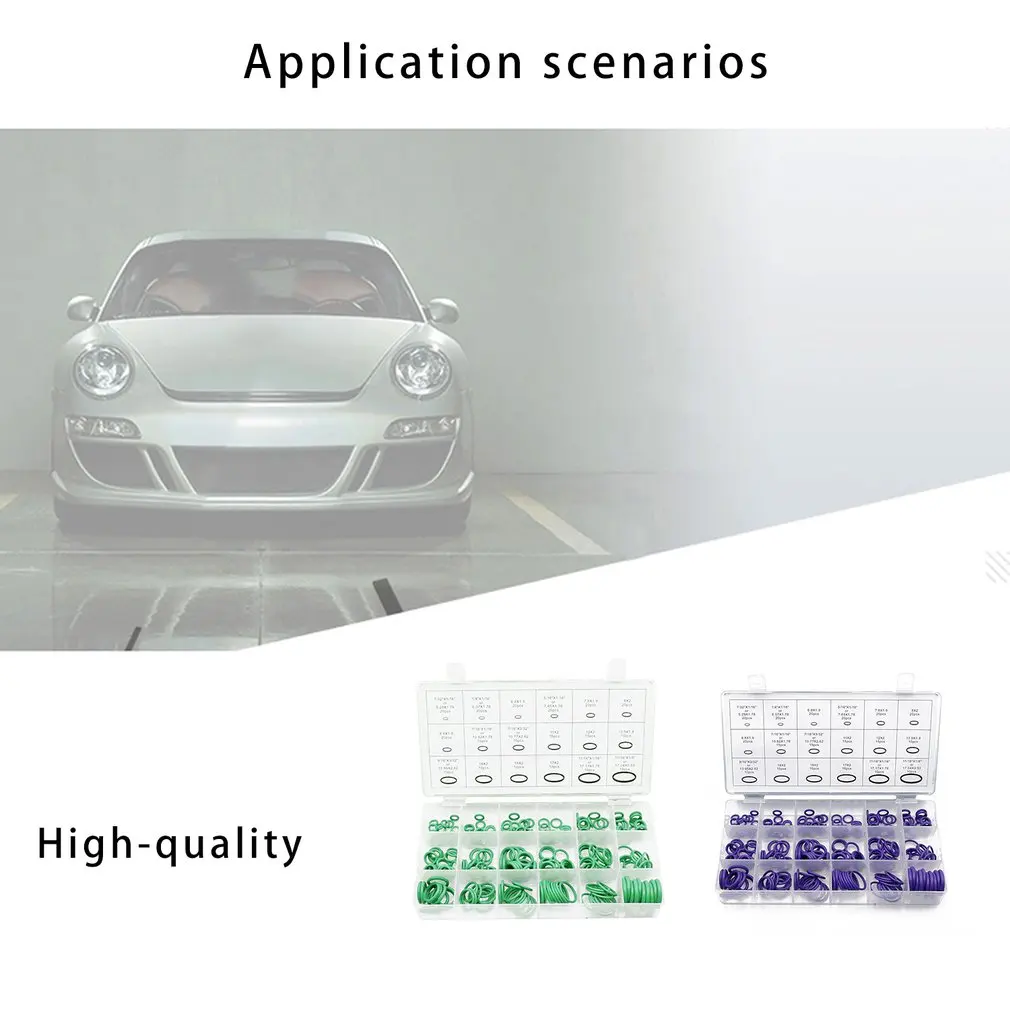

270 pcs/lot Purple Green Rubber O Ring Assortment Washer Gasket Sealing O-Ring Kit 18 Sizes with Plastic Box