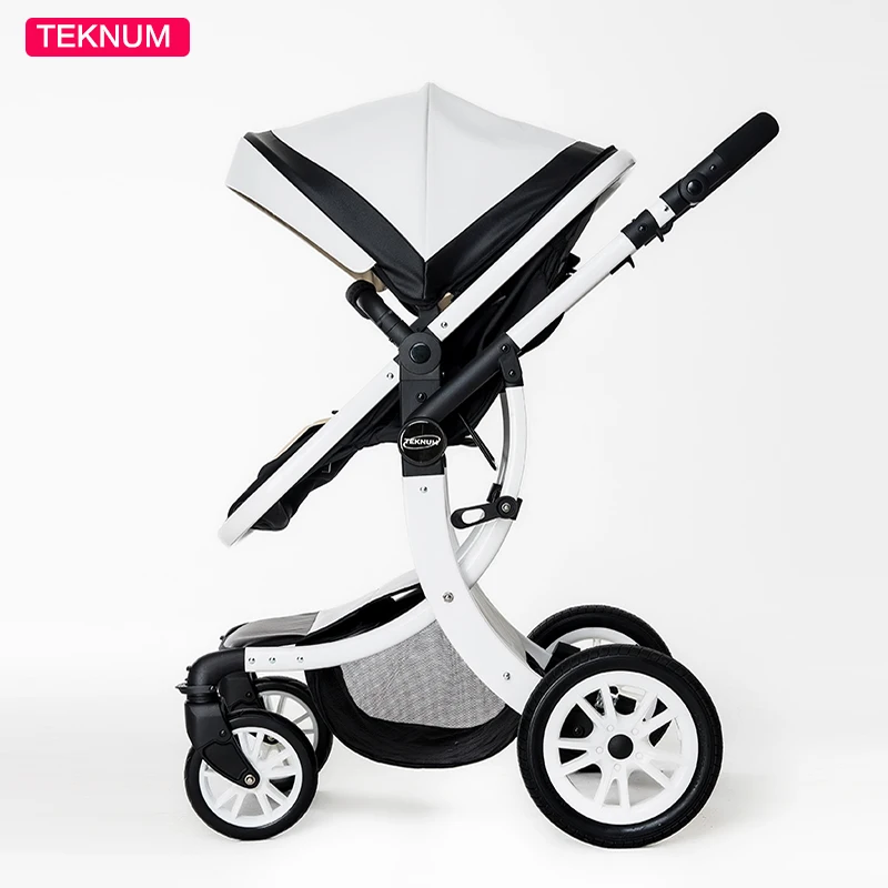 Teknum 2 in 1 High Landscape X Design Baby Stroller newborn baby pram Six Free Gift free Ship 0-3 year Leather baby Pram