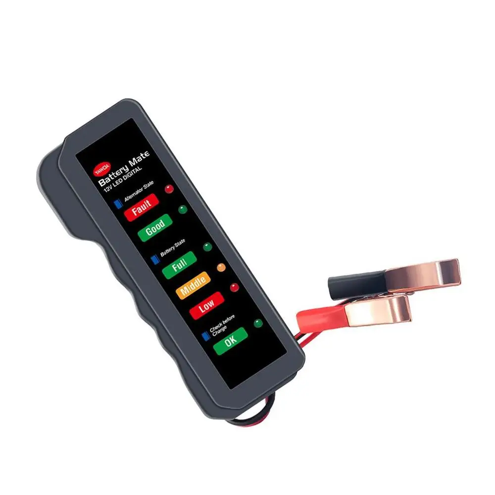 Car 12V Battery Tester Motorcycle LED Display With Two Testing Clips | Инструменты