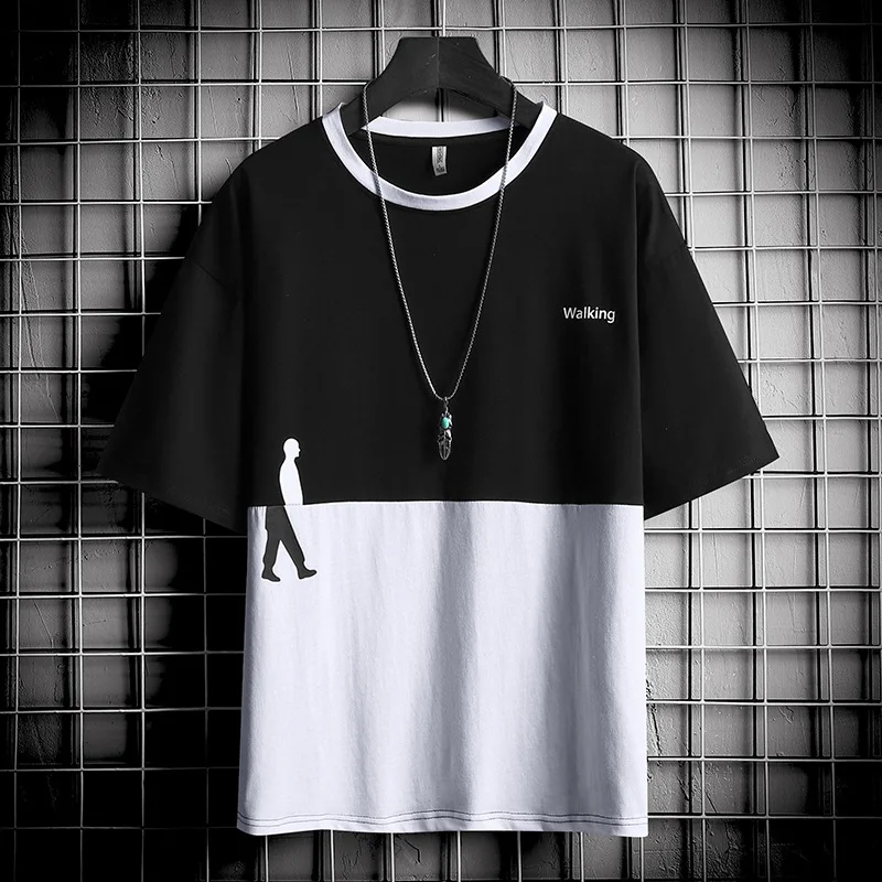 

SUMMER Fitness White Gym Mens T Black Shirt Man Oversized T-shirt Formal Gothic Short Streetwear Hipster Shirts Men Moda Hombre