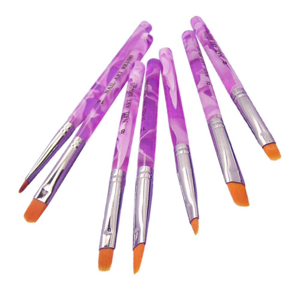 7Pcs/Set Manicure Brushes Set For Nail Art Painting Dotting Design Brush Kit Gel Varnishes Tools | Красота и здоровье