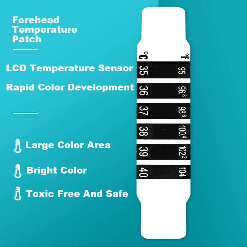 35-40 ℃ Градусов ЖК термохромная детская поп Упаковка гибкая температура лба тела