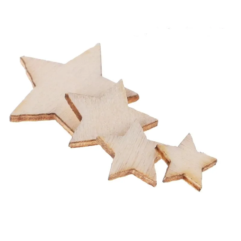 

200Pcs Laser Cut Wood Star Star Embellishment Wooden Shape Craft Wedding Decor