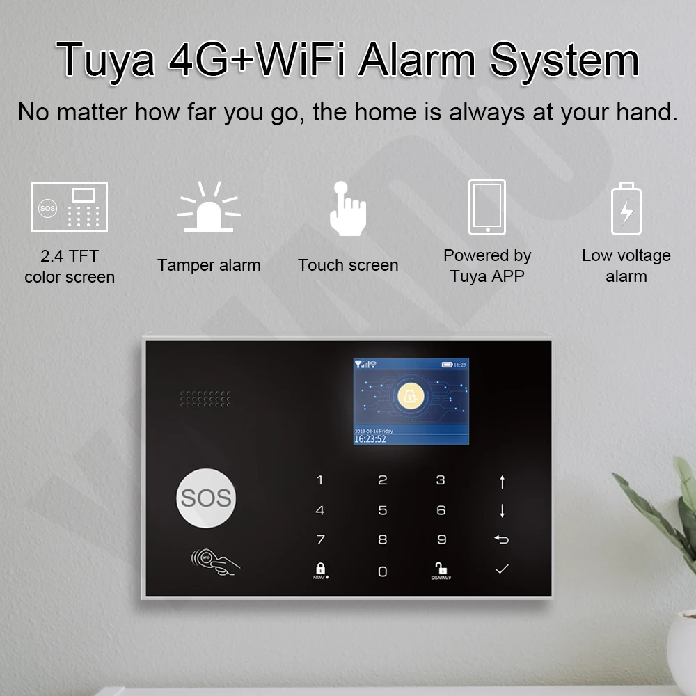 YAJADO Android и iOS Tuya WiFi 4G 3G GSM сигнализация 433 МГц беспроводная домашняя охранная с